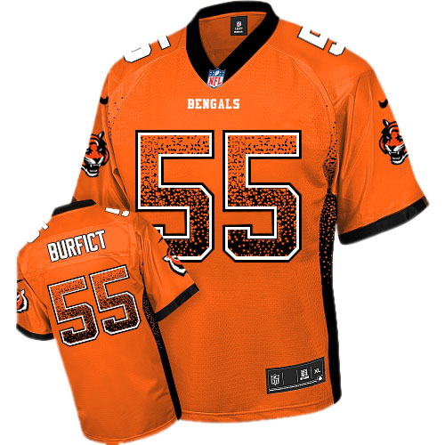 Men's Limited Vontaze Burfict Nike Jersey Orange - #55 Drift Fashion NFL Cincinnati Bengals